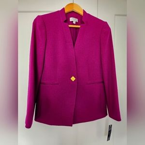 NWT Tahari Women's Turnlock-Closure Blazer Purple Size 4P